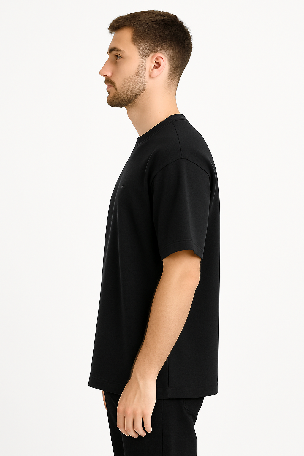 QALN Oversized 240 GSM French Terry T-Shirt – Black