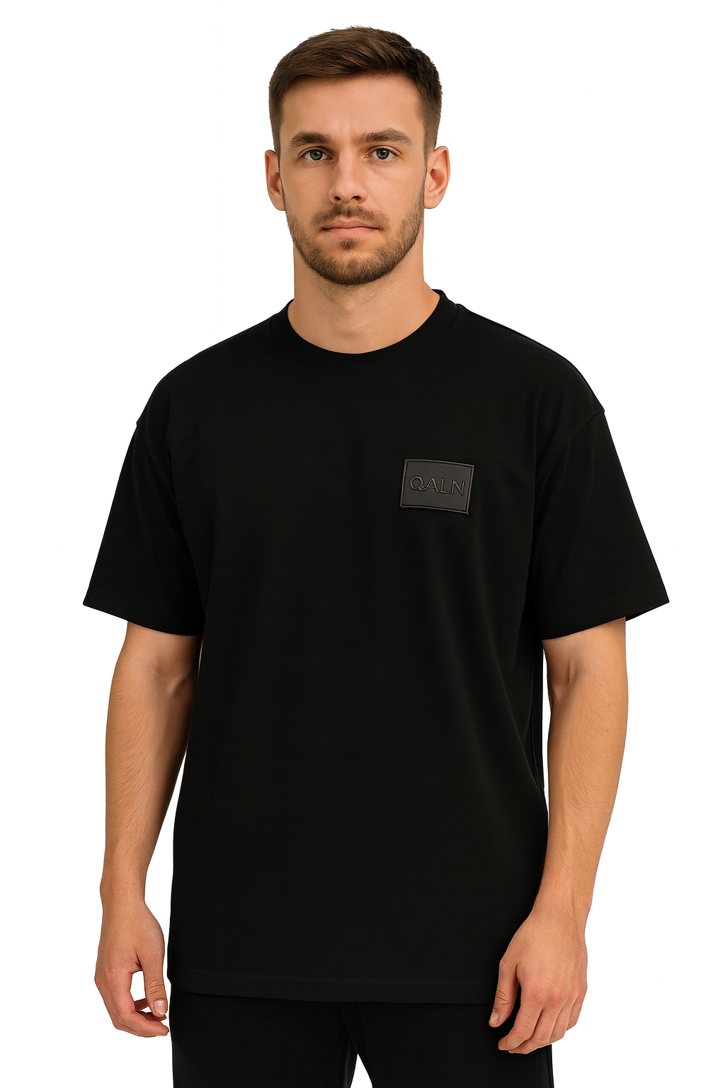QALN Oversized 240 GSM French Terry T-Shirt – Black
