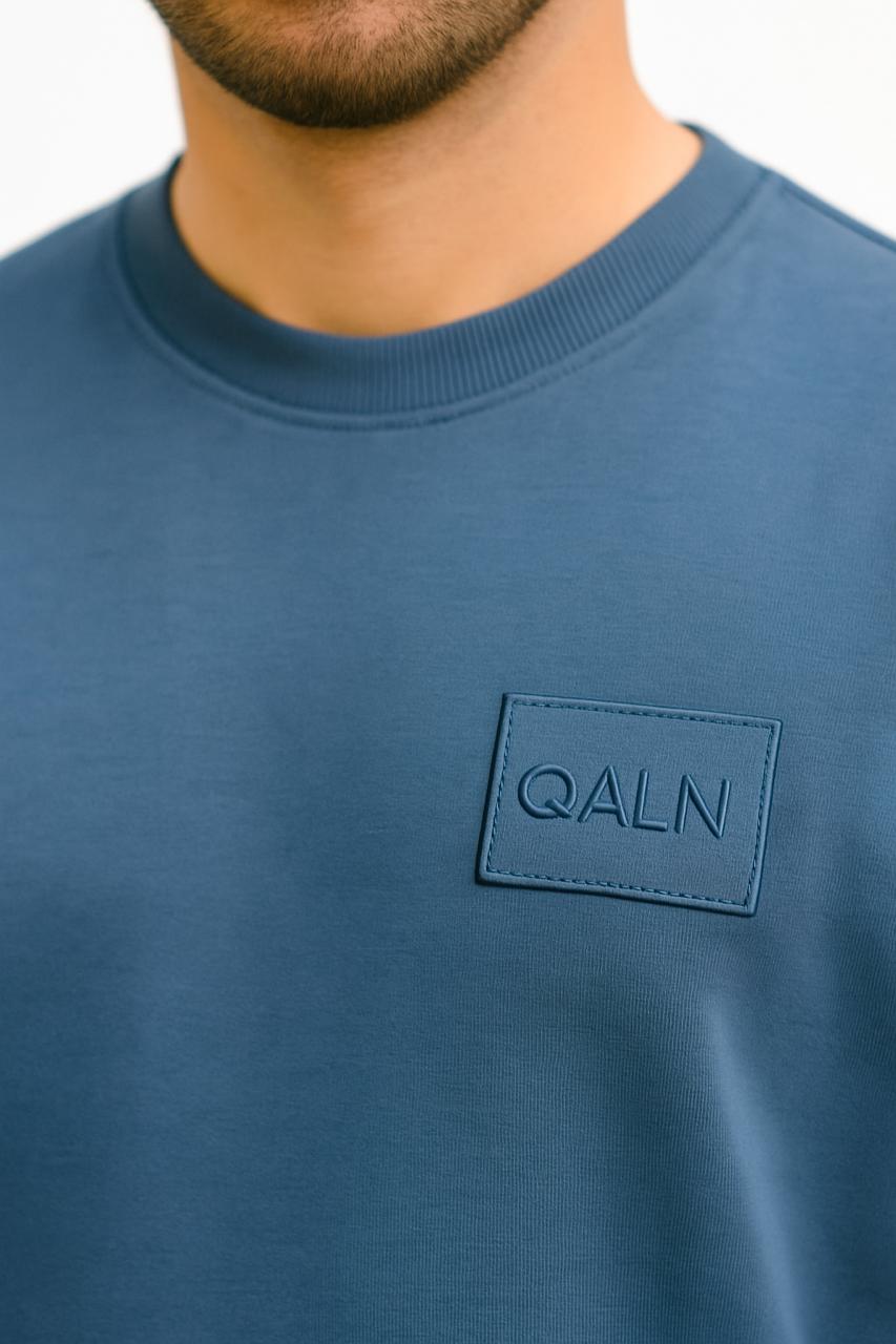 QALN Oversized 240 GSM French Terry T-Shirt – Blue
