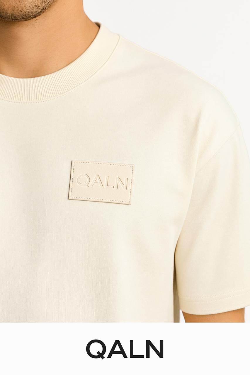 QALN Oversized 240 GSM French Terry T-Shirt – Ivory