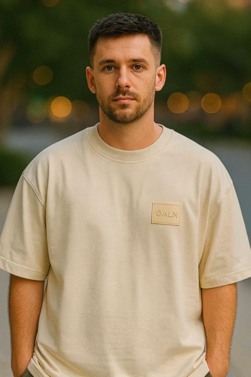QALN Oversized 240 GSM French Terry T-Shirt – Ivory
