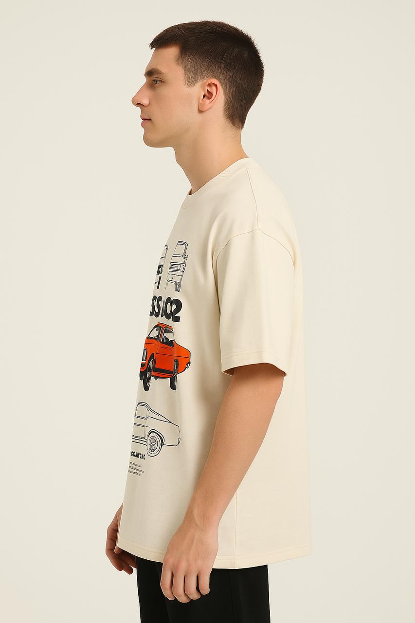 BOSS 302 Oversized Graphic T-Shirt – Vintage Car Print
