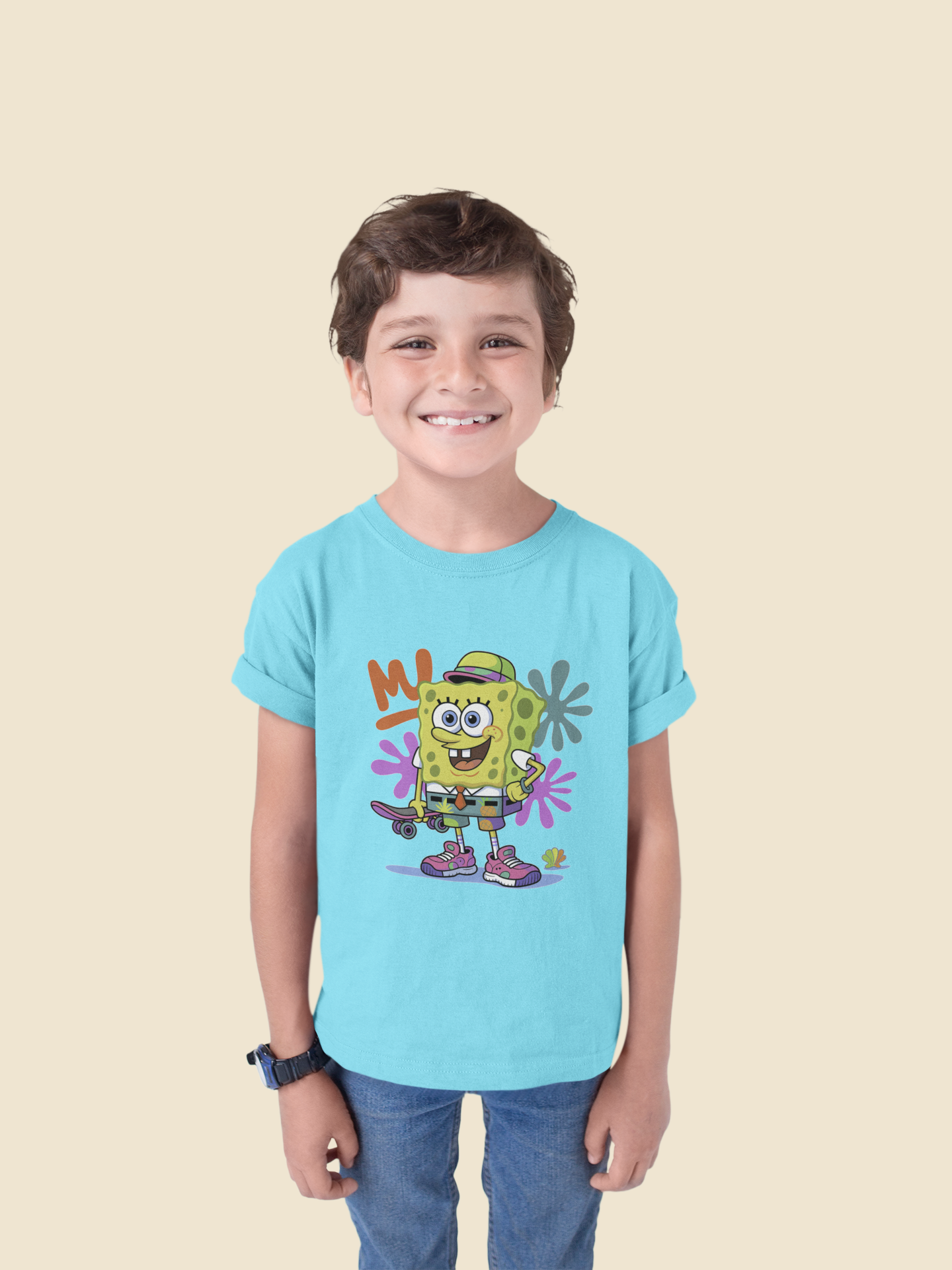 Kids SpongeBob Graphic T-Shirt | 100% Cotton | QALN