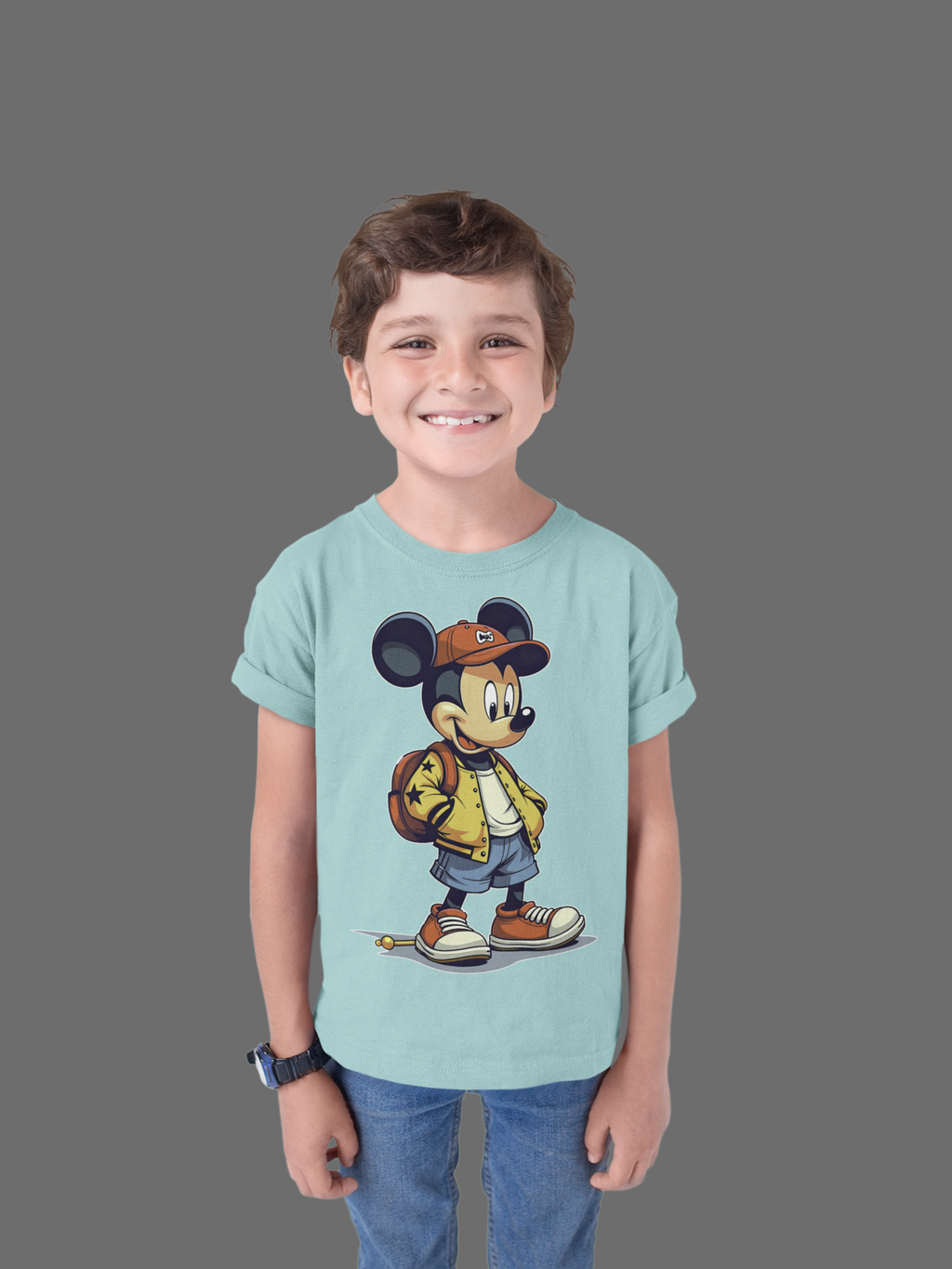 Kids Mickey Streetwear T-Shirt | 100% Cotton | QALN