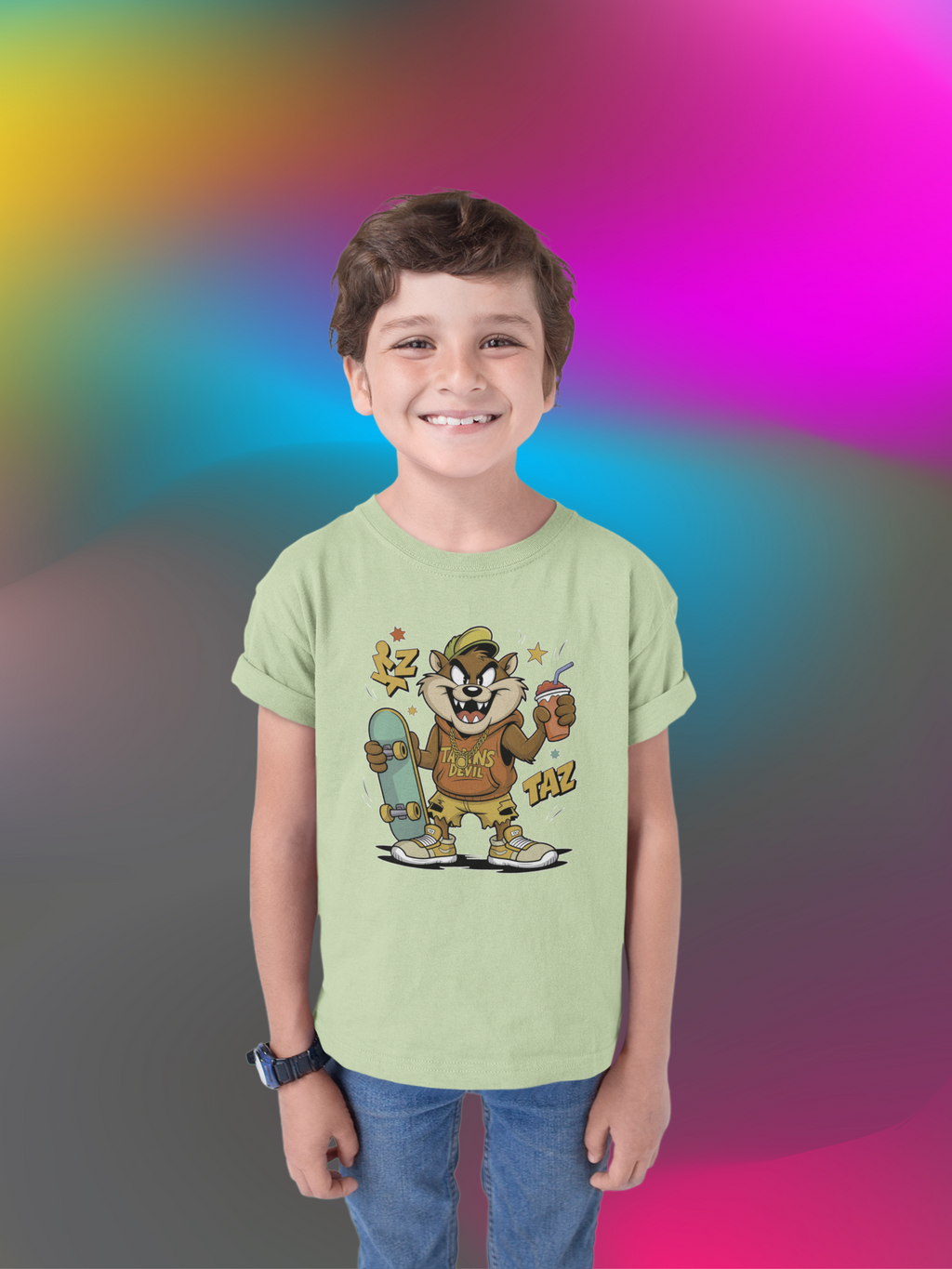 Kids Taz Graphic T-Shirt | 100% Cotton | QALN