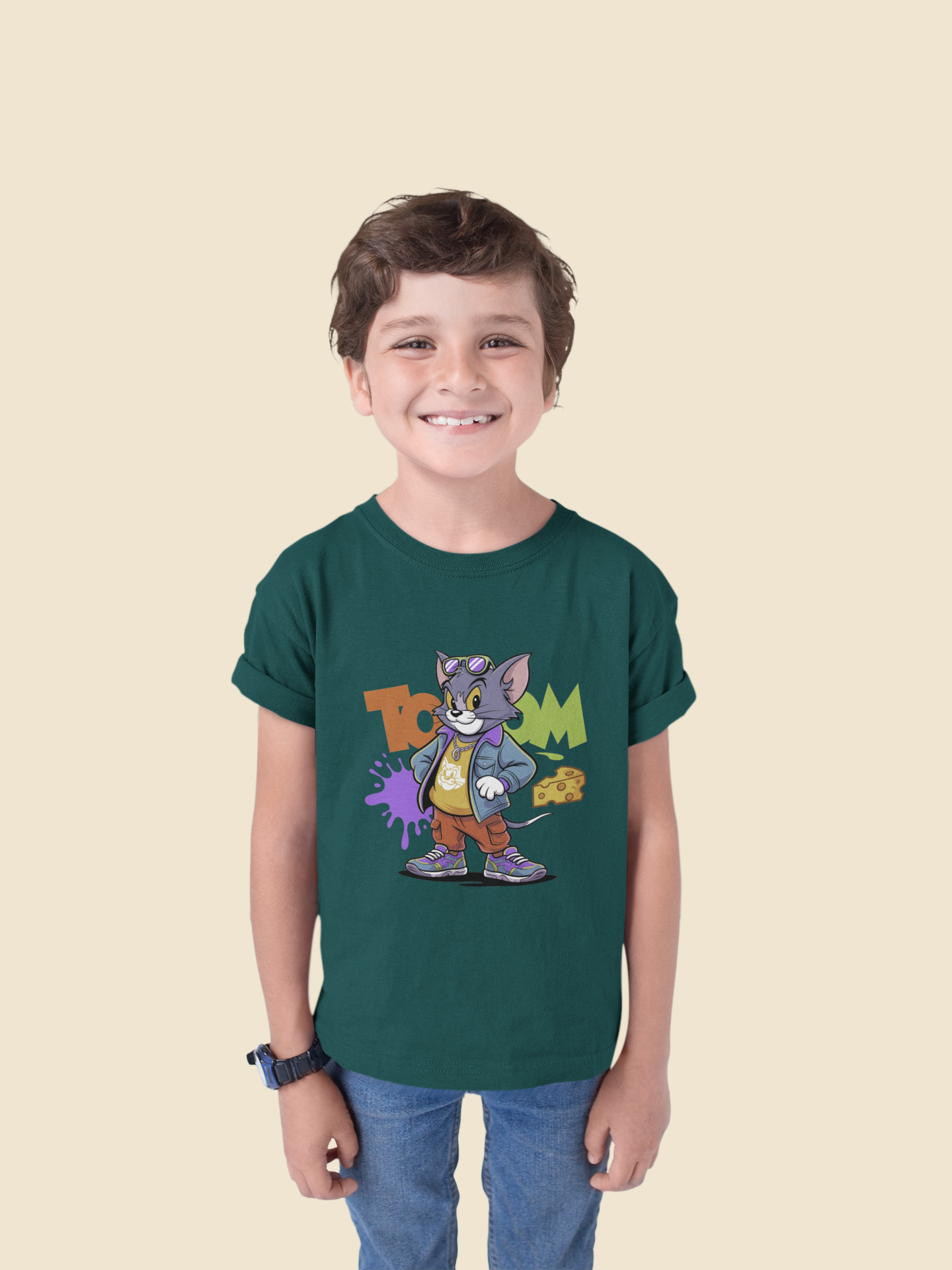 Kids Tom & Jerry Graphic T-Shirt | 100% Cotton | QALN